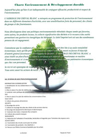 Charte environnementale de l'Auberge du Cheval Blanc